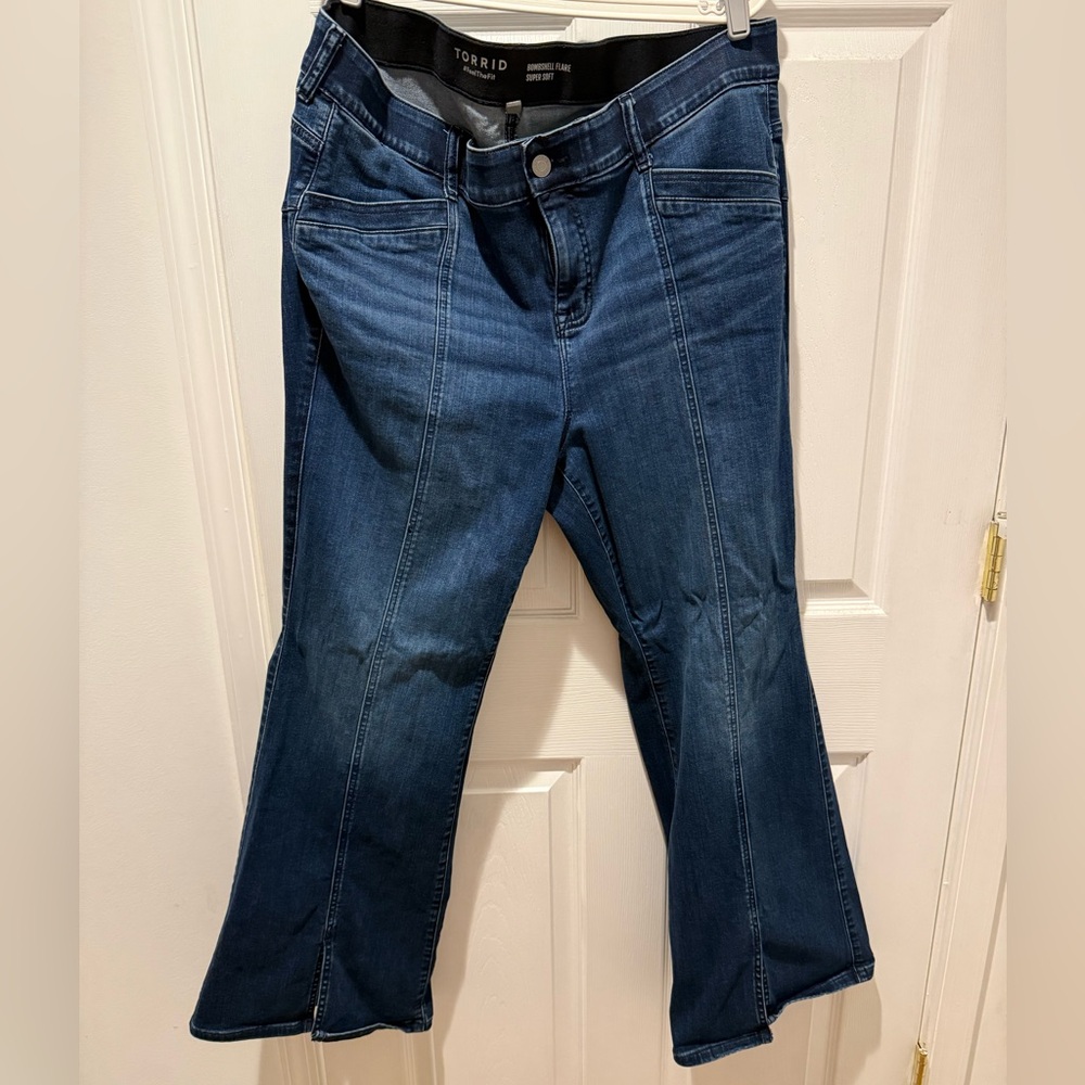Torrid Bombshell High Rise Flare Jeans with Leg Slit